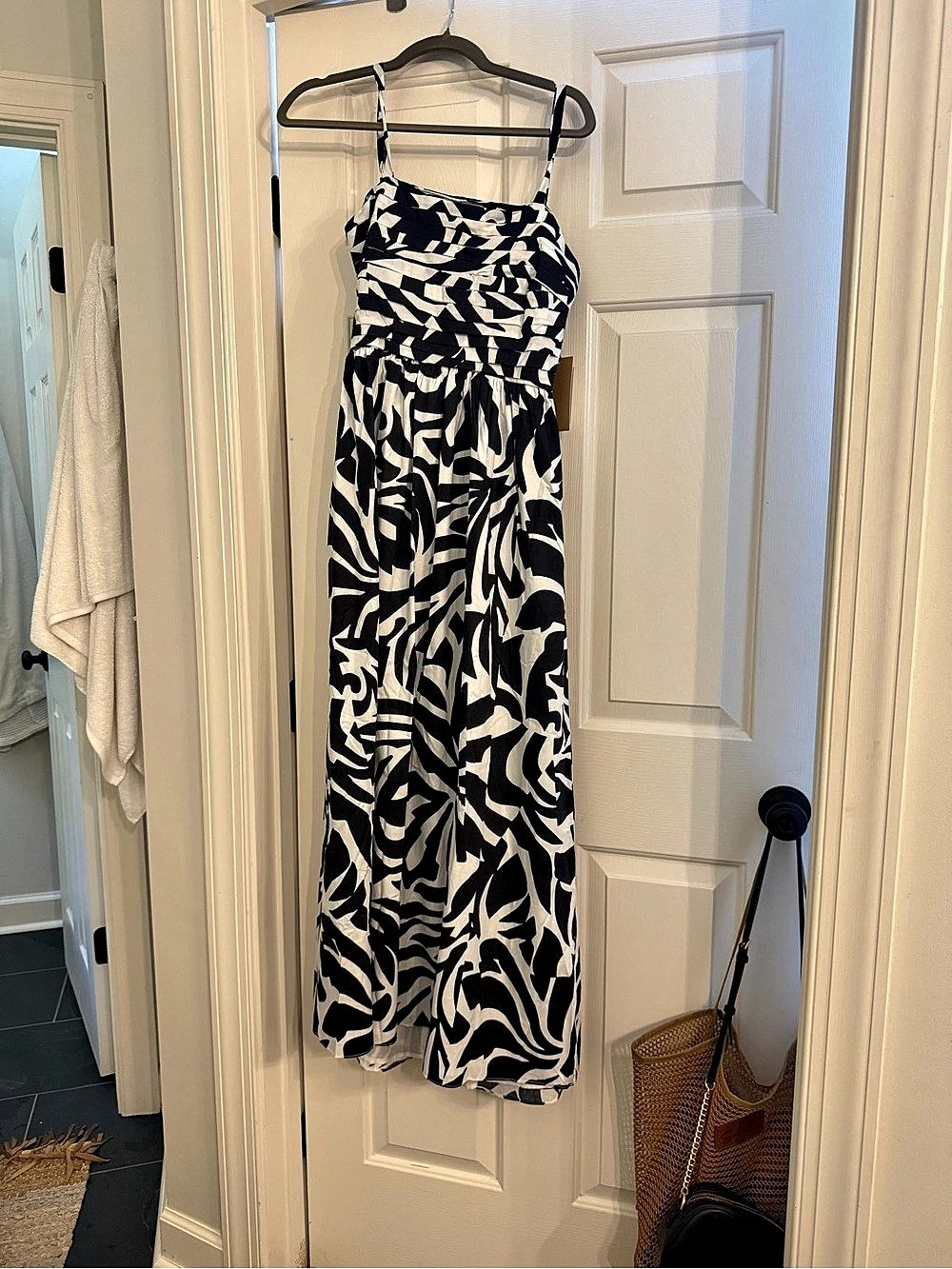 Nordstrom Abstract Print Maxi Dress Black & White Small NWT
